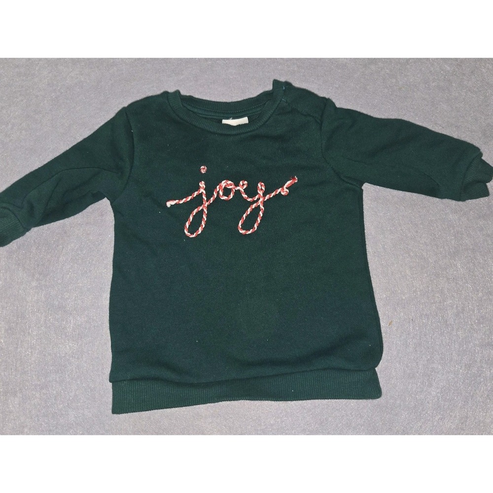 Starting Out Sweatshirt Boy's 3 Months Green Piping Embroidered Joy Holiday